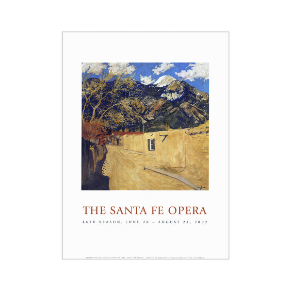 2002 Season Poster featuring adobe buildings artwork by Walter Ofer.