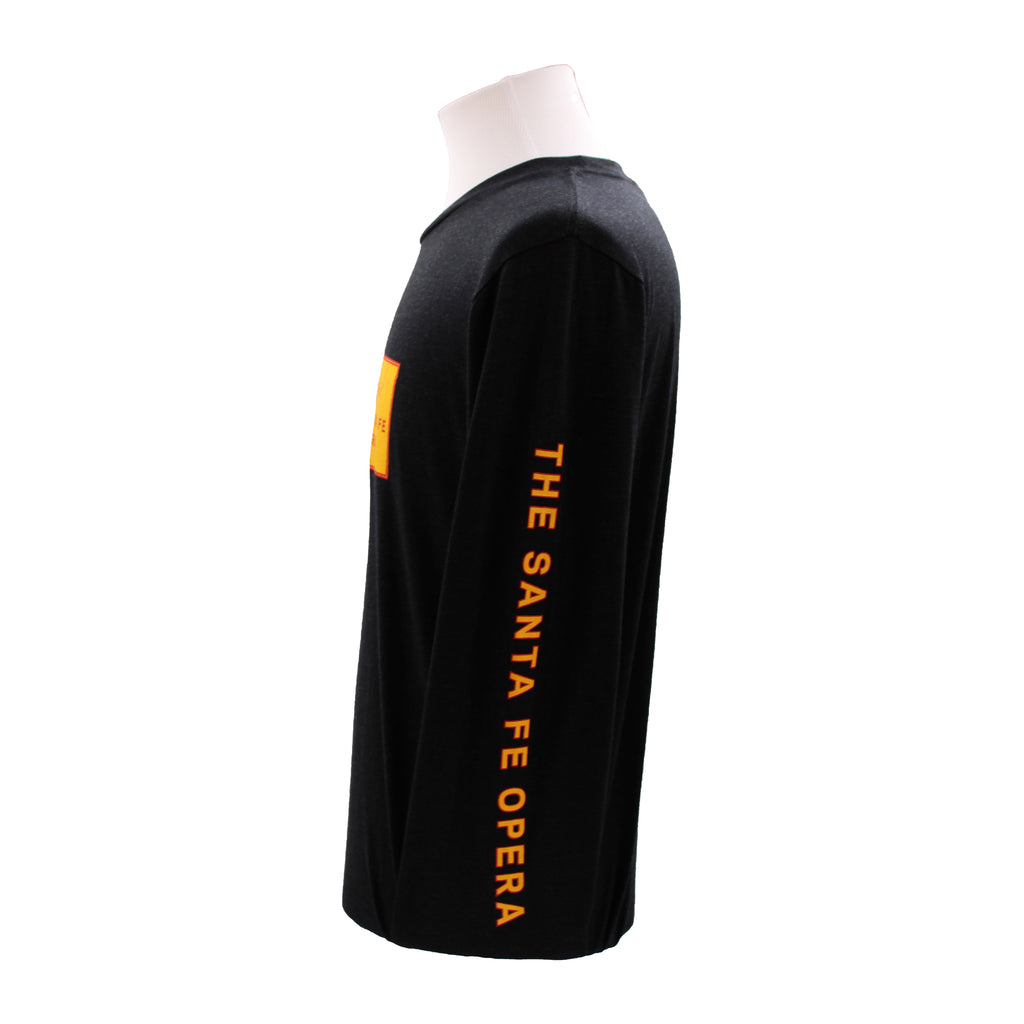Black long-sleeve shirt with 'The Santa Fe Opera' text on the sleeve.