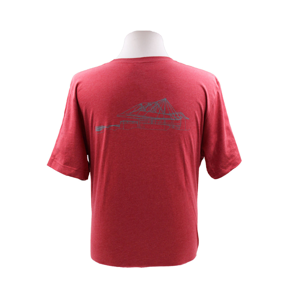 Cotton/ Polyester Blend, Canvas Red, Crew Neck, Unisex, Short Sleeve Tee, Back