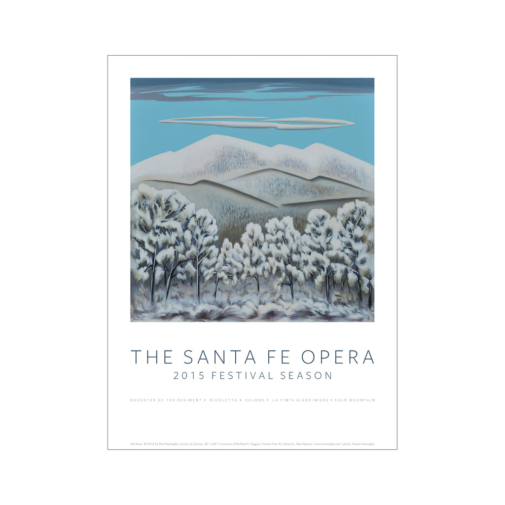 2015 Season Poster featuring winter mountains artwork by Dan Namingha.